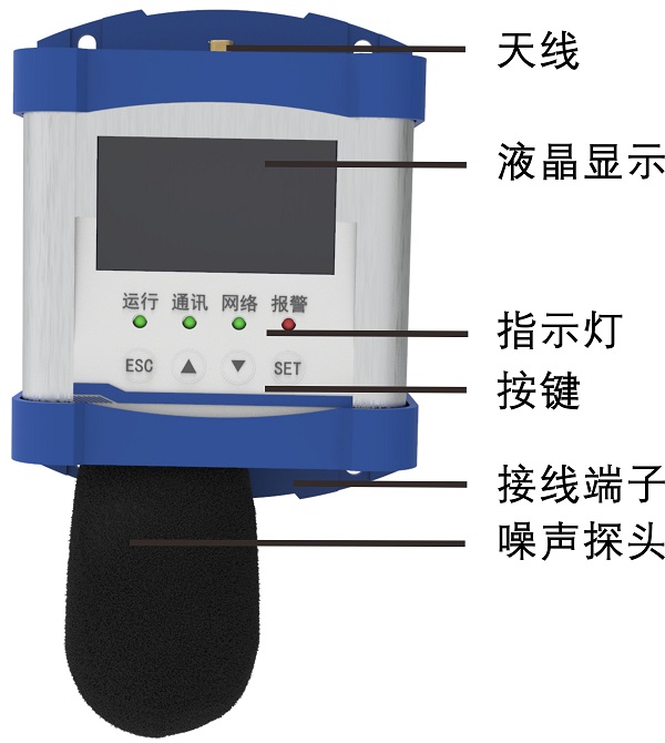 噪音传感器显示与参数设置图