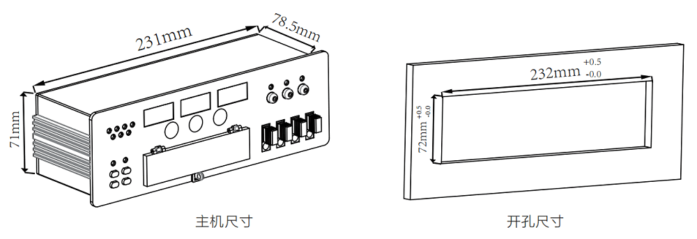 一体化操控模块安装开孔尺寸图